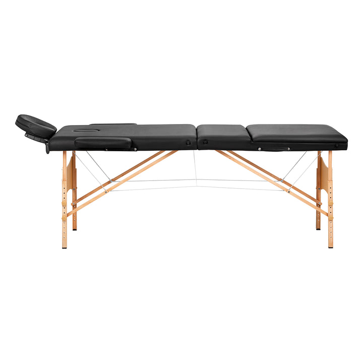 Massagetafel Inklapbaar Beukenhout Balance 3 Zones Zwart - afbeelding 2