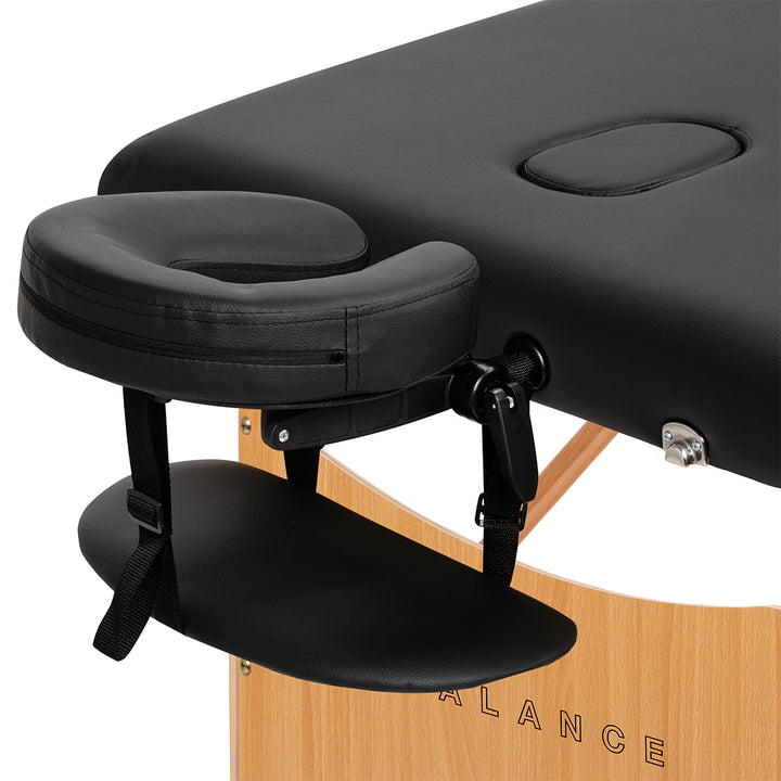 Massagetafel Inklapbaar Beukenhout Balance 3 Zones Zwart - afbeelding 4