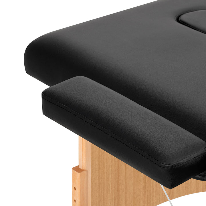 Massagetafel Inklapbaar Beukenhout Balance 3 Zones Zwart - afbeelding 6