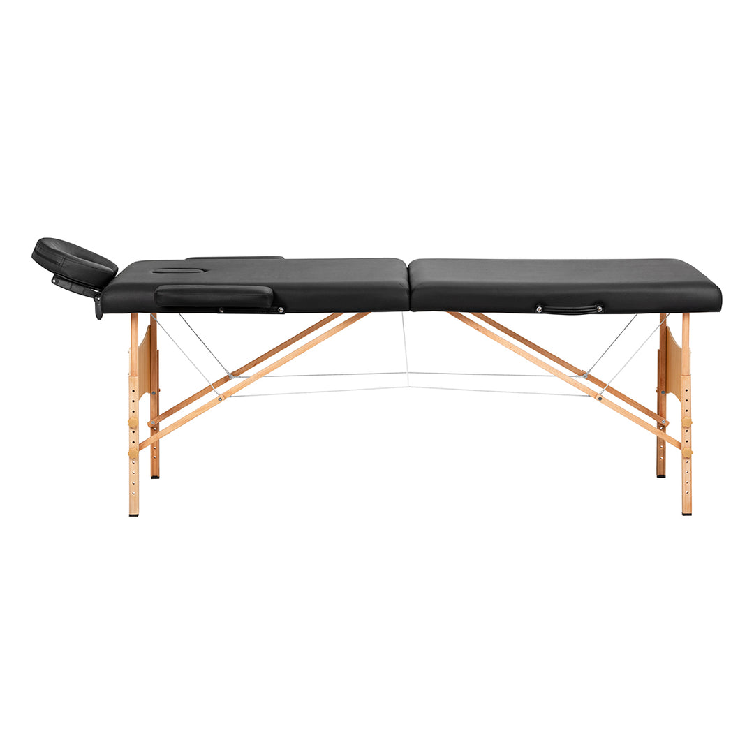 Massagetafel Inklapbaar Hout Balance Lux 2 Zones Zwart - afbeelding 2