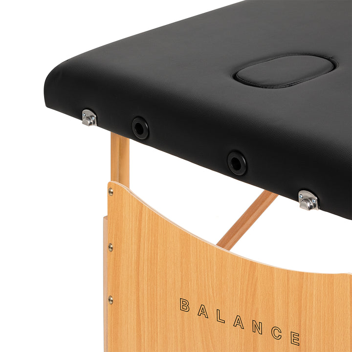 Massagetafel Inklapbaar Hout Balance Lux 2 Zones Zwart - afbeelding 4