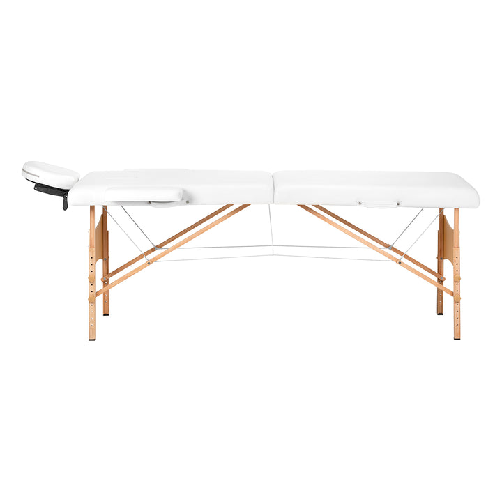 Massagetafel Inklapbaar Beukenhout Balance Lux 2 Zones Wit - afbeelding 2