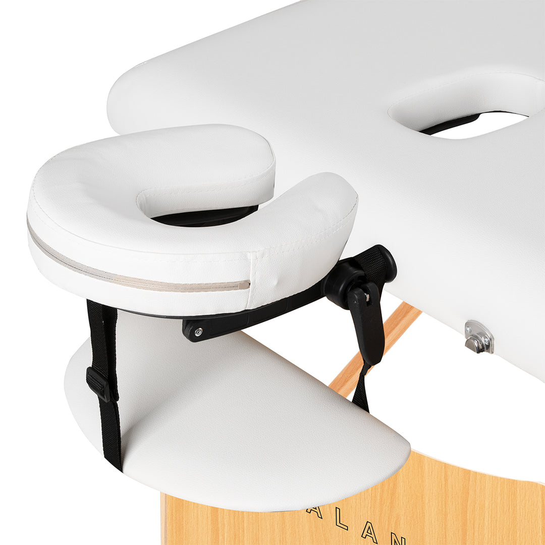 Massagetafel Inklapbaar Beukenhout Balance Lux 2 Zones Wit - afbeelding 3