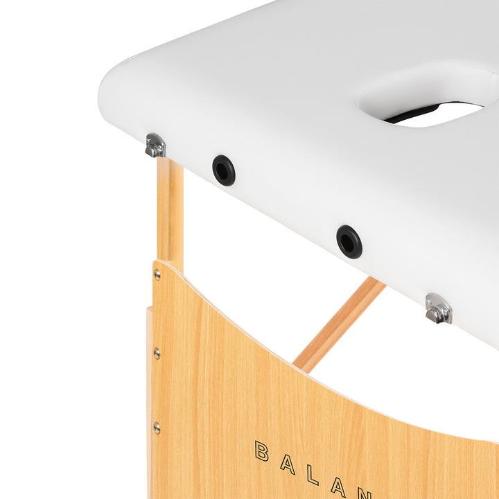 Massagetafel Inklapbaar Beukenhout Balance Lux 2 Zones Wit - afbeelding 4