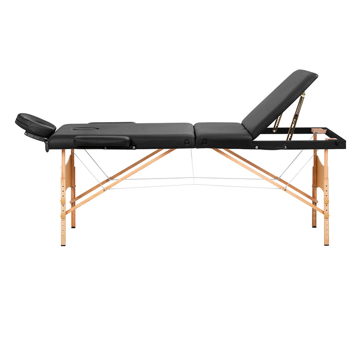 Massagetafel Inklapbaar Hout Balance Lux 3 Zones Zwart - afbeelding 3