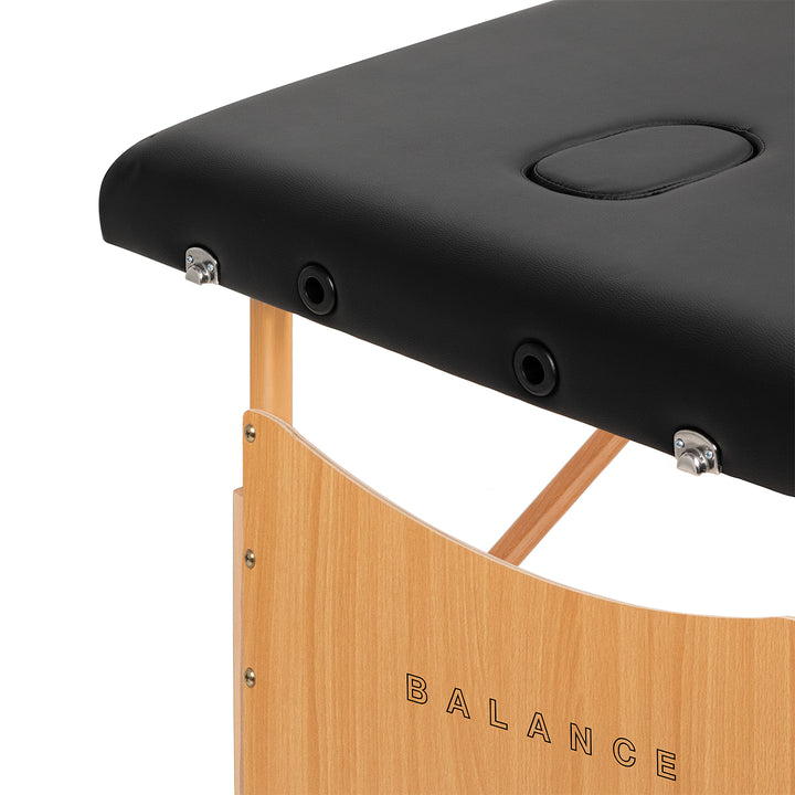 Massagetafel Inklapbaar Hout Balance Lux 3 Zones Zwart - afbeelding 5