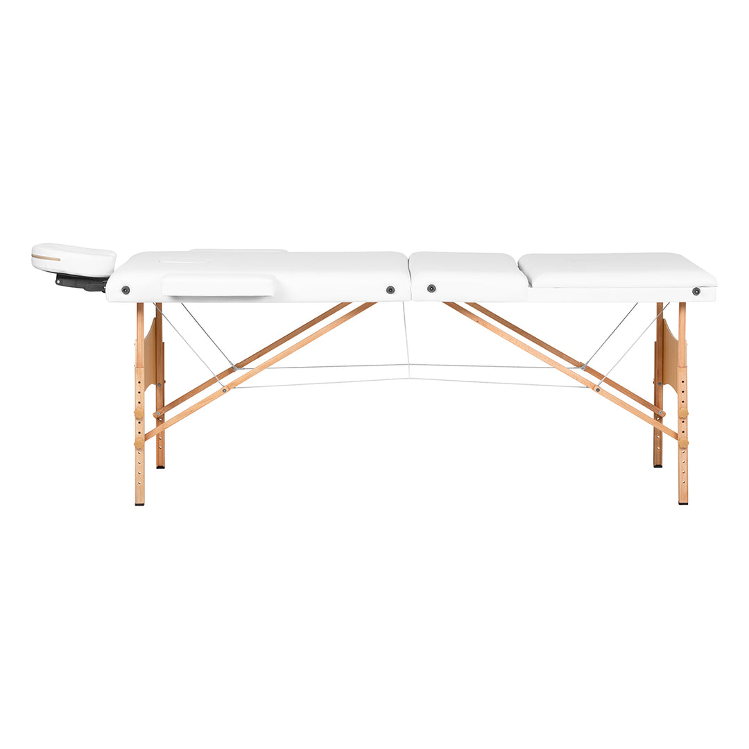 Massagetafel Inklapbaar Beukenhout Balance Lux 3 Zones Wit - afbeelding 2