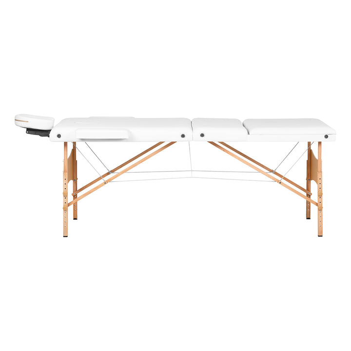 Massagetafel Inklapbaar Beukenhout Balance Lux 3 Zones Wit - afbeelding 2