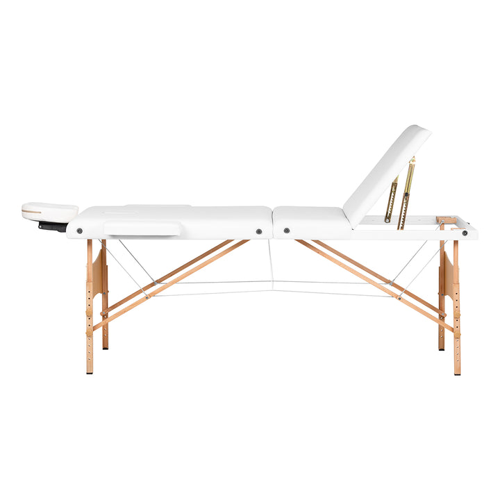 Massagetafel Inklapbaar Beukenhout Balance Lux 3 Zones Wit - afbeelding 3
