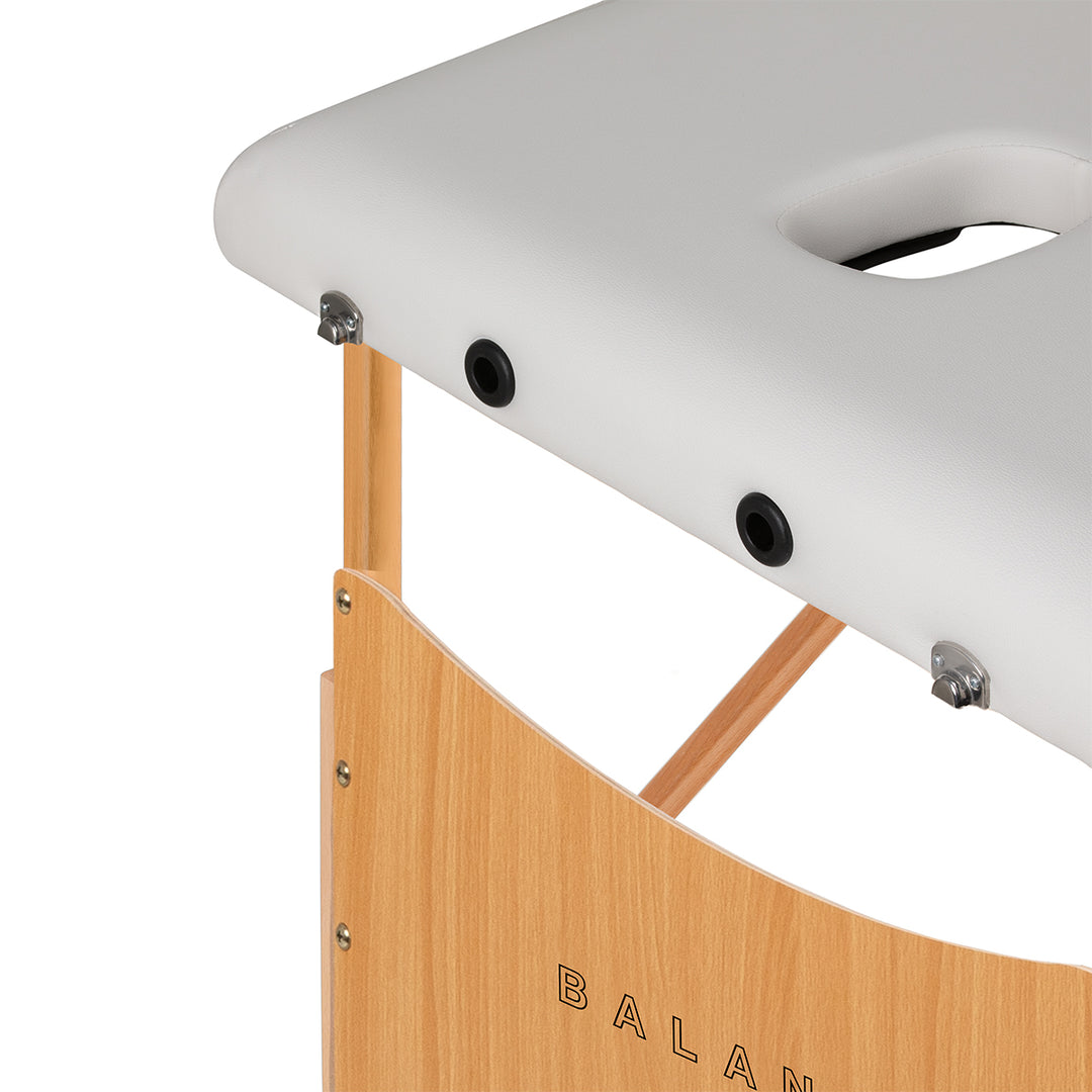 Massagetafel Inklapbaar Beukenhout Balance Lux 3 Zones Wit - afbeelding 5