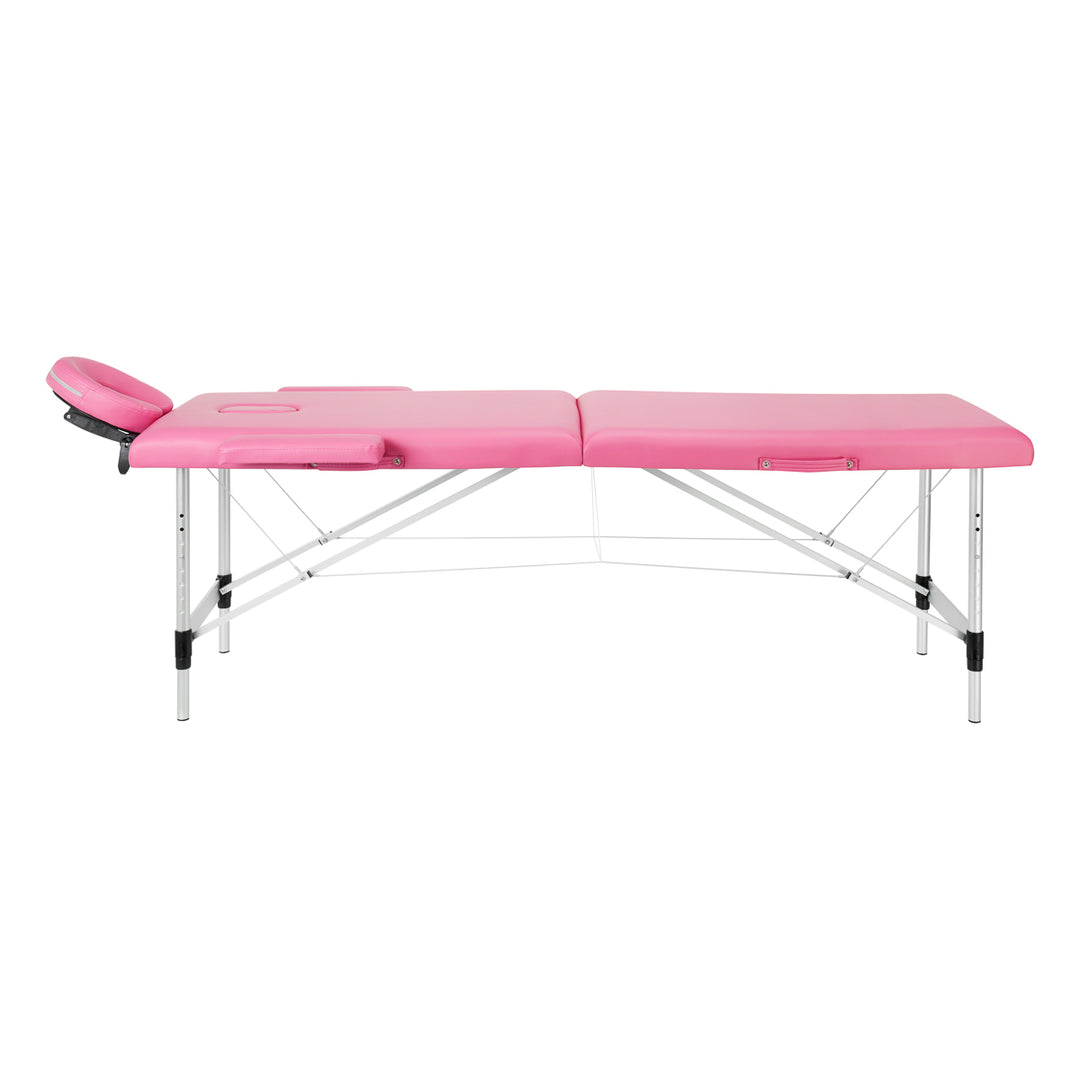 Massagetafel Inklapbaar Aluminium Balance 2 Zones Roze - afbeelding 2
