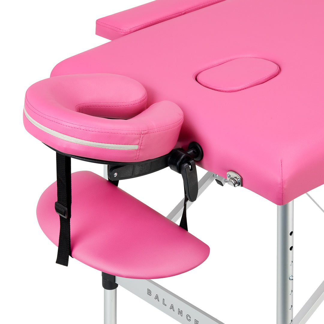 Massagetafel Inklapbaar Aluminium Balance 2 Zones Roze - afbeelding 3