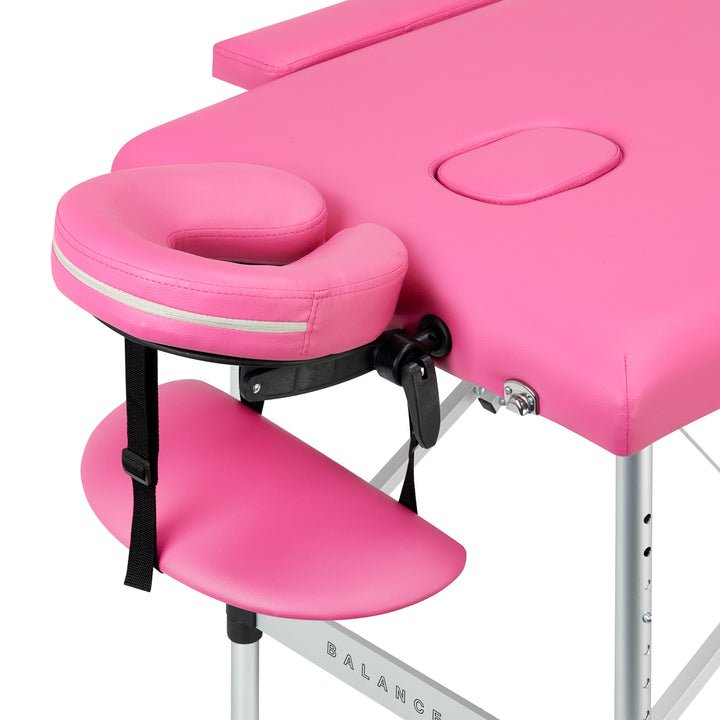 Massagetafel Inklapbaar Aluminium Balance 2 Zones Roze - afbeelding 3
