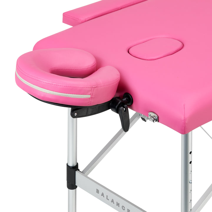 Massagetafel Inklapbaar Aluminium Balance 2 Zones Roze - afbeelding 4