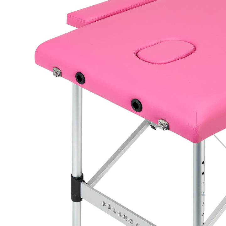 Massagetafel Inklapbaar Aluminium Balance 2 Zones Roze - afbeelding 5