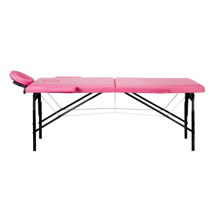 Massagetafel Inklapbaar Beukenhout Balance 2 Zones Roze - afbeelding 2