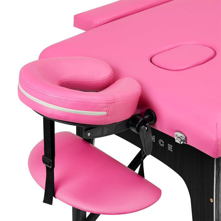 Massagetafel Inklapbaar Beukenhout Balance 2 Zones Roze - afbeelding 3