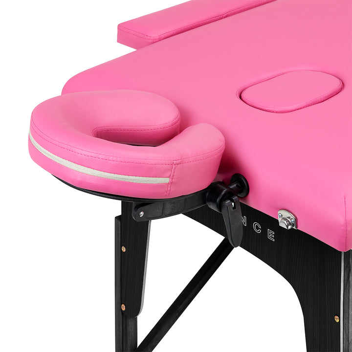 Massagetafel Inklapbaar Beukenhout Balance 2 Zones Roze - afbeelding 4