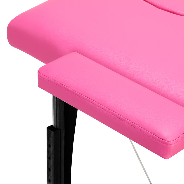 Massagetafel Inklapbaar Beukenhout Balance 2 Zones Roze - afbeelding 6