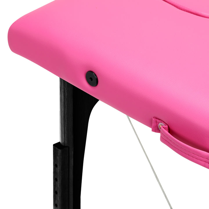 Massagetafel Inklapbaar Beukenhout Balance 2 Zones Roze - afbeelding 7