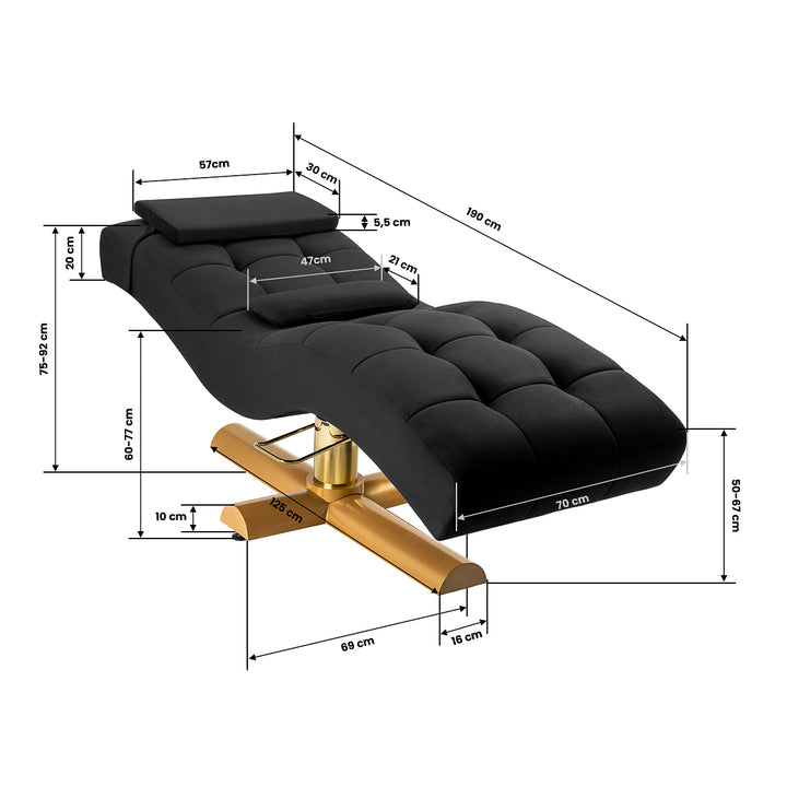 Wimperbed Sillon Corona Zwart-Goud - afbeelding 10