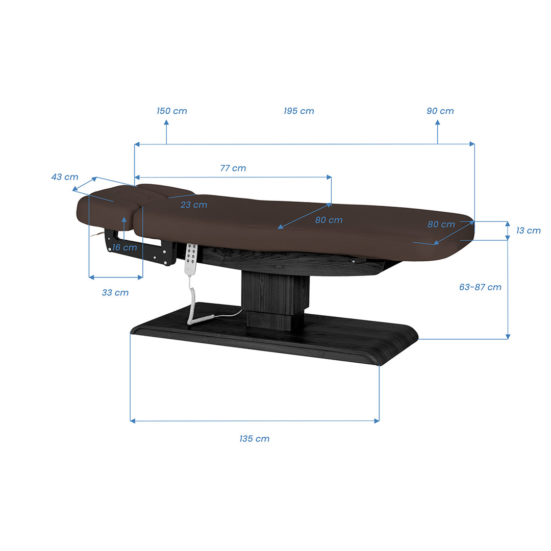 Massagetafel Elektrisch Sillon Relax Donkerbruin-Zwart - afbeelding 20