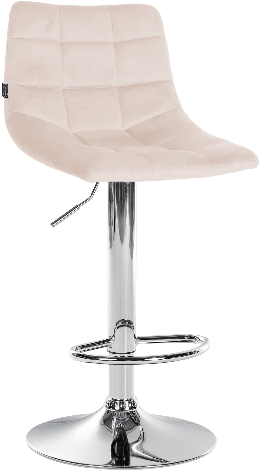 Barkruk met Rugleuning Fluweel Verstelbaar Draaibaar 107 Beige