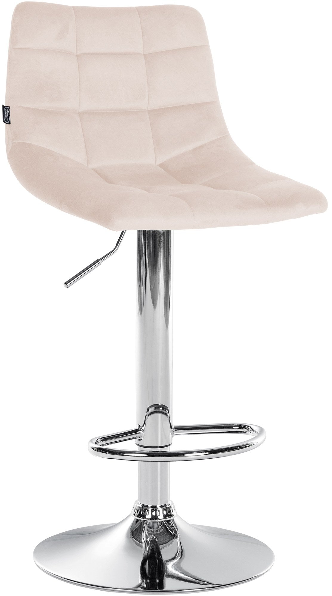 Barkruk met Rugleuning Fluweel Verstelbaar Draaibaar 107 Beige