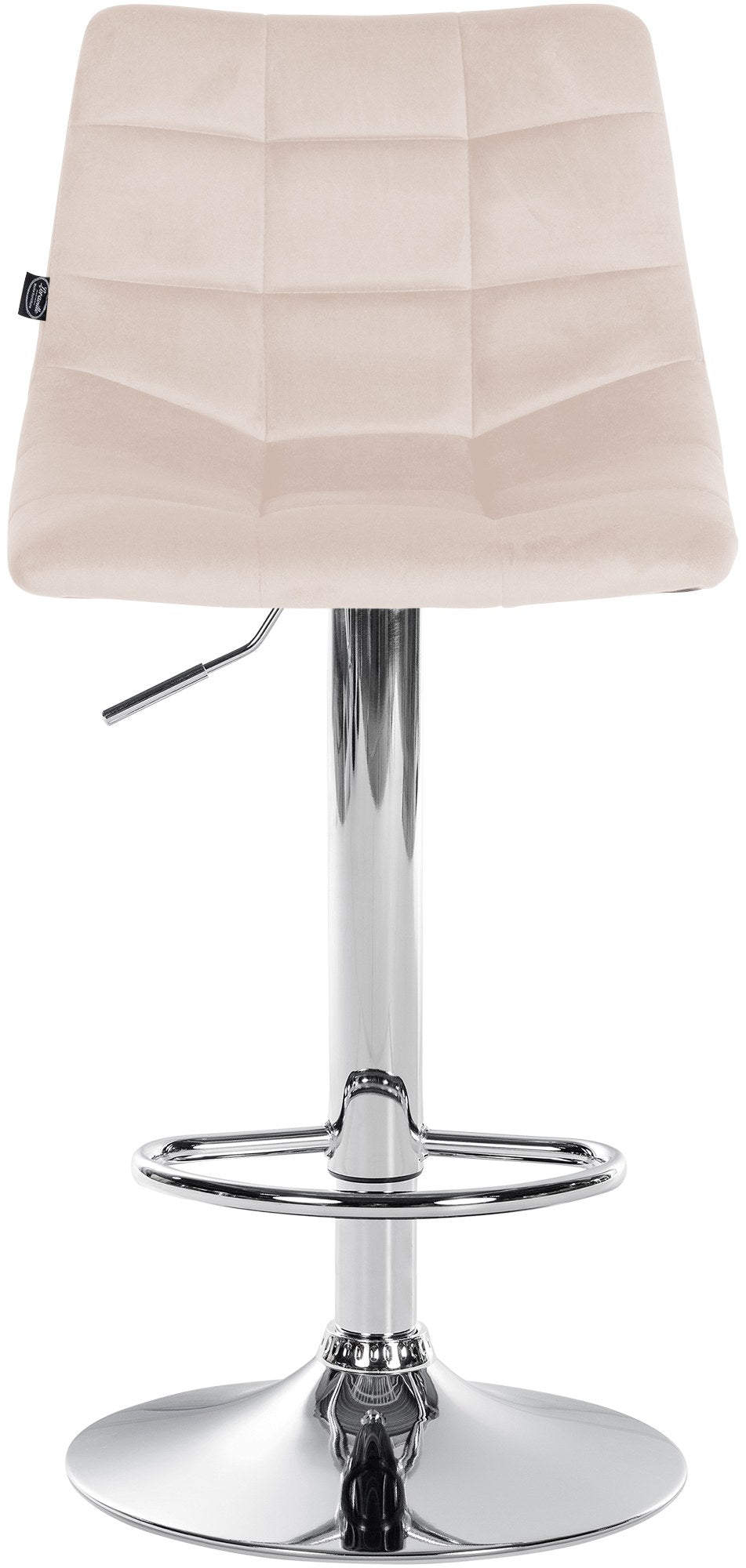 Barkruk met Rugleuning Fluweel Verstelbaar Draaibaar 107 Beige - afbeelding 3