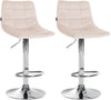 Set van 2 Barkrukken met Rugleuning Fluweel Verstelbaar Draaibaar 107 Beige