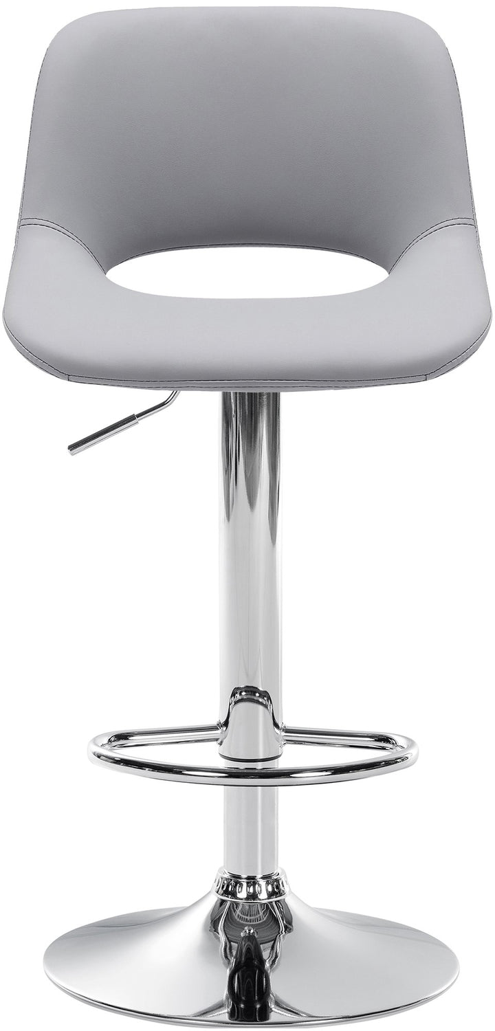 Barkruk met Rugleuning Kunstleer Verstelbaar Draaibaar 106 Grijs - afbeelding 5