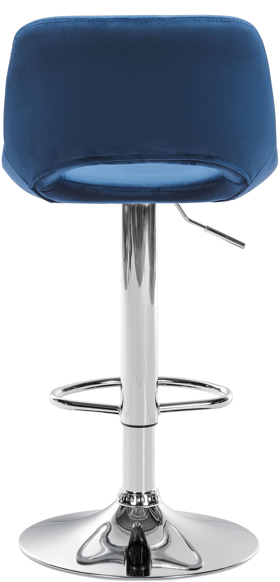 Barkruk met Rugleuning Fluweel Verstelbaar Draaibaar 106 Blauw - afbeelding 4