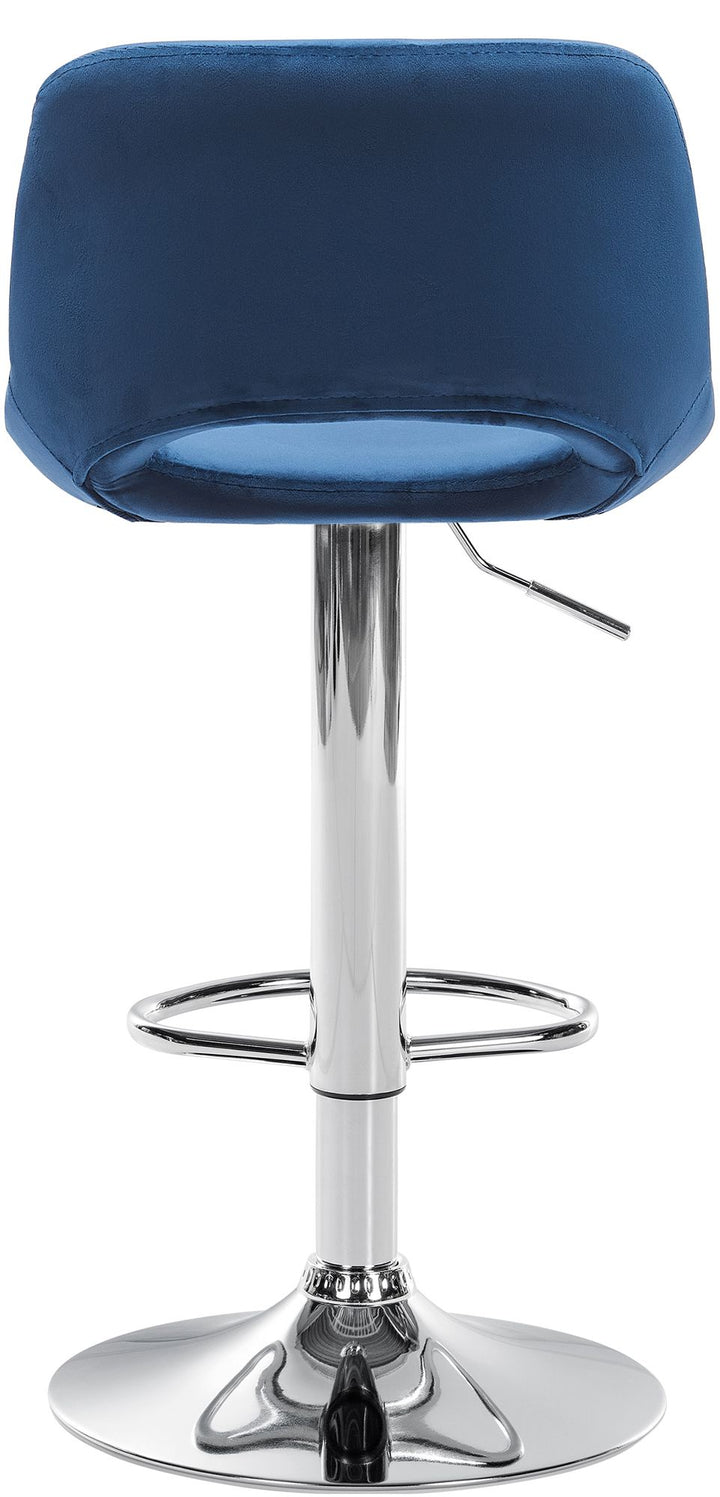 Set van 2 Barkrukken met Rugleuning Fluweel Verstelbaar Draaibaar 106 Blauw - afbeelding 4