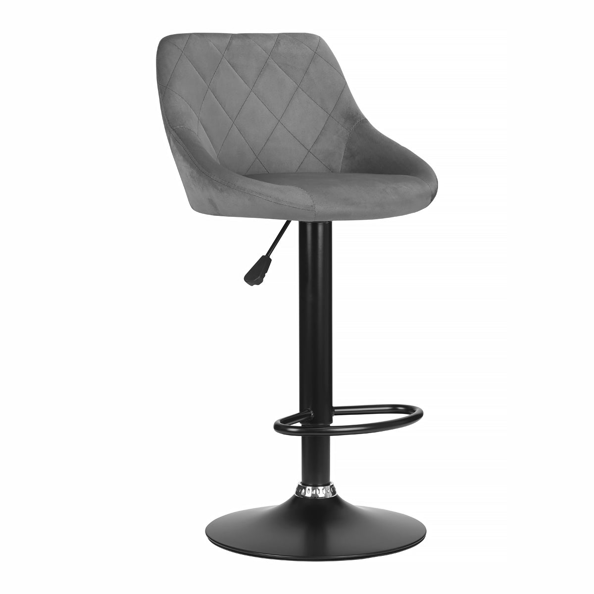 Barstoel Quilt Swivel Verstelbaar Zwart Grijs 1