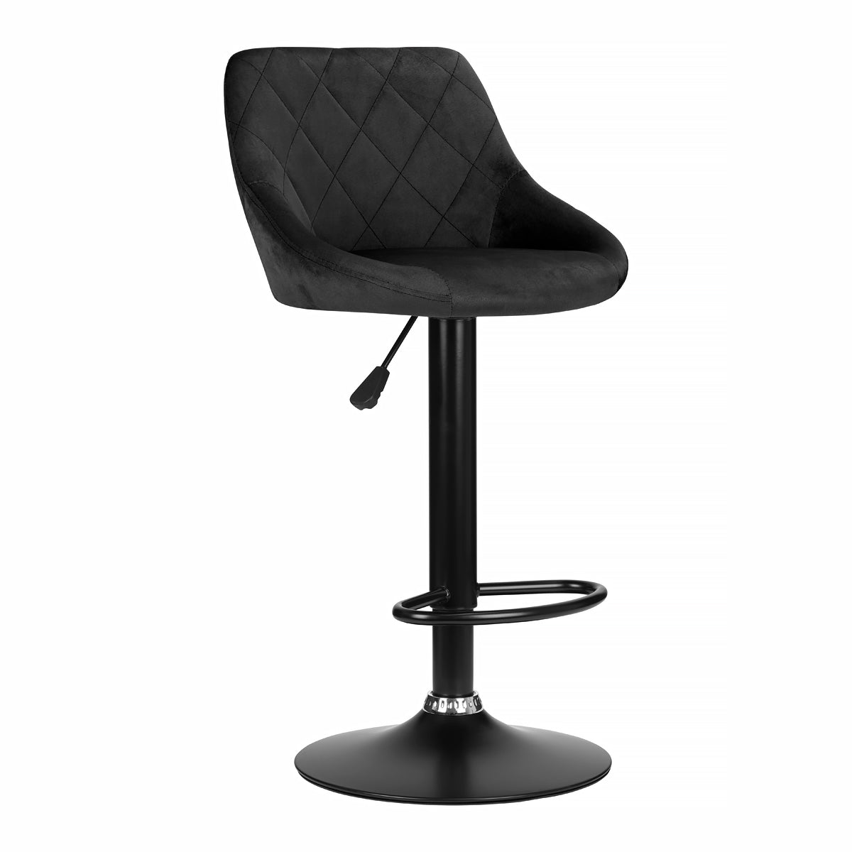 Barstoel Quilt Swivel Verstelbaar Zwart Zwart 1