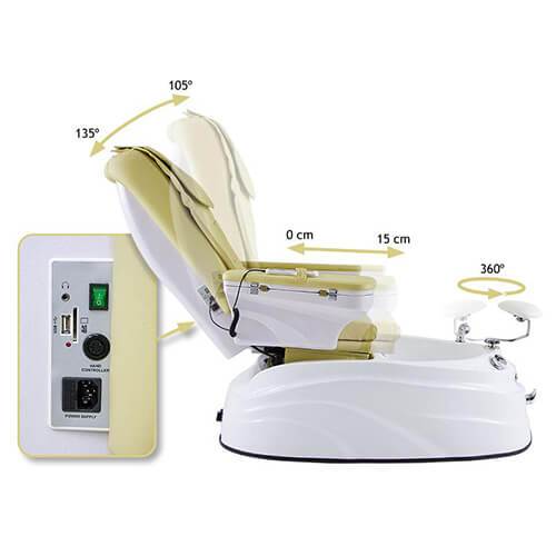 Behandelstoel Massage LusQmed Pedi Spa 4123B Zwart